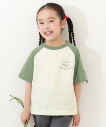 devirock(デビロック)/デビラボ ラグラン プリント半袖Tシャツ 子供服 キッズ 男の子 女の子 トップス 半袖Tシャツ Tシャツ /クリーム