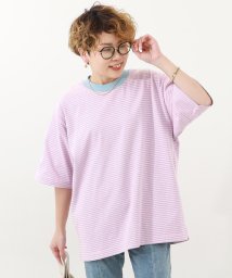 devirock/ビッグシルエット 大人 ボーダー 半袖Tシャツ 子供服 キッズ 男の子 女の子 トップス 半袖Tシャツ Tシャツ /505917613