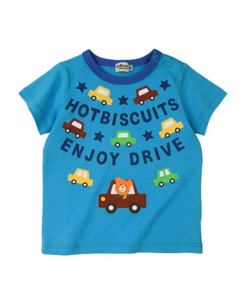 MIKI HOUSE HOT BISCUITS(ミキハウスホットビスケッツ)/クルマがいっぱい半袖Tシャツ/ブルー