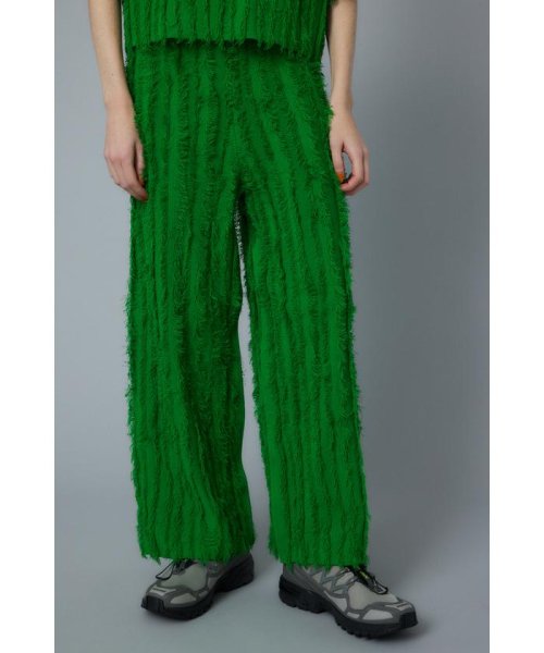 HeRIN.CYE(ヘリンドットサイ)/Fringe wide knit pants/GRN