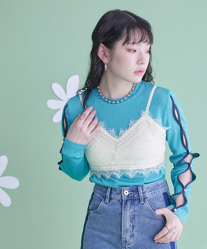 THE Dallas】jacquard bustier ジャガードビスチェ-