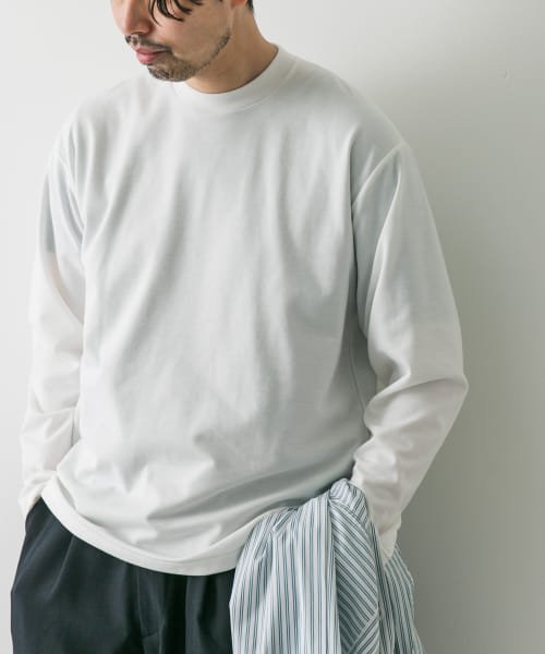 URBAN RESEARCH DOORS(アーバンリサーチドアーズ)/『イージーケア』ポンチロングスリーブTシャツ/WHITE