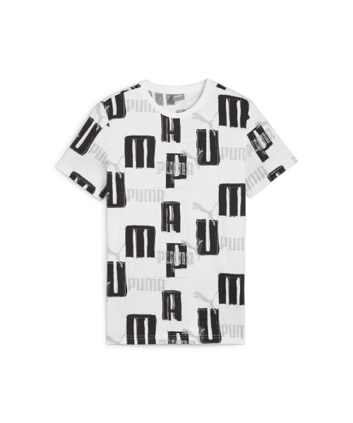 PUMA(プーマ)/キッズ ボーイズ ESSプラス ロゴ LAB AOP 半袖 Tシャツ 120－160cm/PUMAWHITE