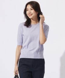 J.PRESS LADIES（LARGE SIZE）(J．プレス　レディス（大きいサイズ）)/【洗える】BASIC HT－COTTON クルーネック ニット/ラベンダー系