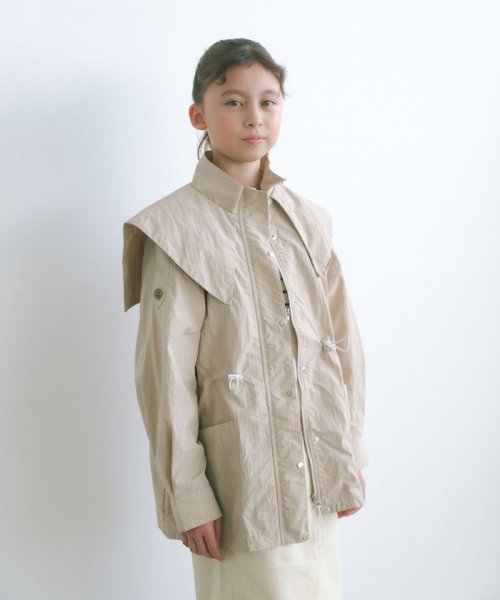 green label relaxing （Kids）(グリーンレーベルリラクシング（キッズ）)/TJ トレンチテイスト ブルゾン － はっ水 － 140cm－160cm/BEIGE