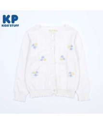 KP(ケーピー)/KP(ケーピー)小花刺繍の綿ニットカーディガン(100～130)/オフホワイト