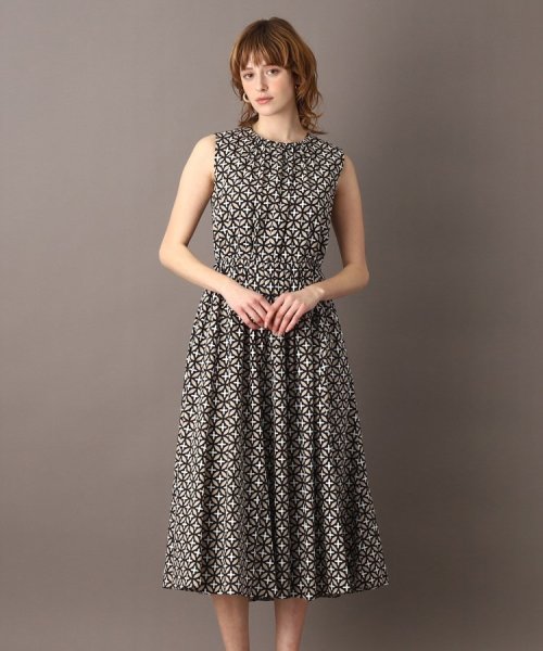 【洗える/スタイルアップ】オーバーラップサークルワンピース 