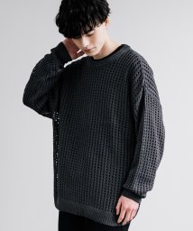 Rocky Monroe/メッシュニット 透かし編み メンズ レディース 長袖 クルーネック メッシュ編み セーター オーバーサイズ ゆったり リラックス レイヤード 重ね着 清涼感 涼/505925063