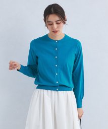 green label relaxing(グリーンレーベルリラクシング)/ドラキー クルーネック ニット カーディガン －ウォッシャブル・UVカット－/TURQUOISE