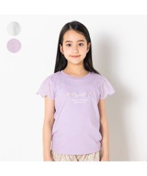 Crescent(クレセント)/【子供服】 crescent (クレセント) 刺繍入り袖レース半袖Tシャツ 80cm～140cm N42815/ラベンダー