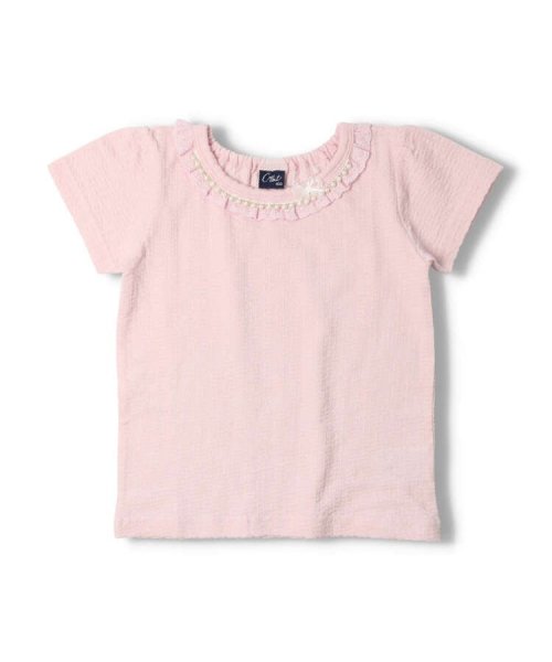 Crescent(クレセント)/【子供服】 crescent (クレセント) パールモチーフ付き半袖Tシャツ 80cm～130cm N42816/ピンク