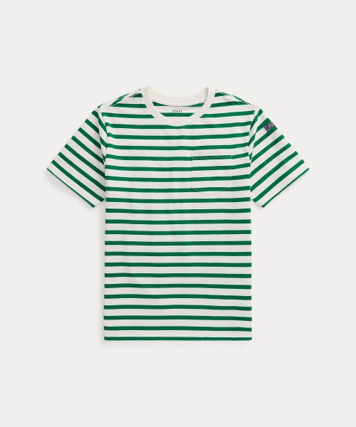 POLO RALPH LAUREN(POLO RALPH LAUREN)/(ボーイズ 8才～20才)ストライプド コットン ジャージー ポケット Tシャツ/100ホワイト