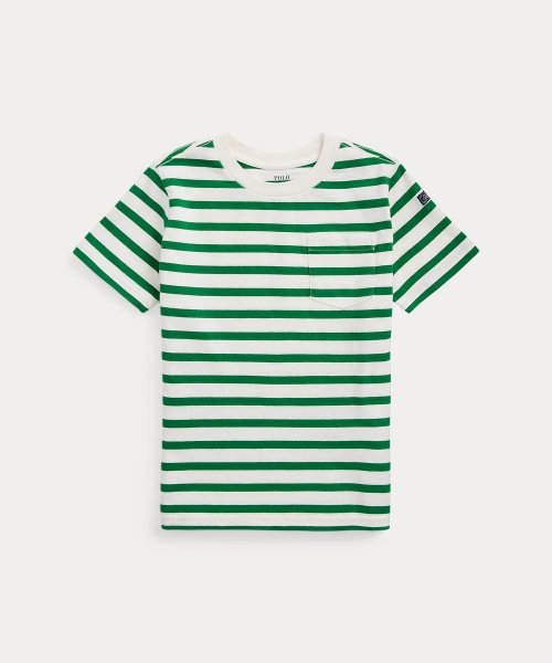 POLO RALPH LAUREN(POLO RALPH LAUREN)/(ボーイズ 2才～7才)ストライプド コットン ジャージー ポケット Tシャツ/100ホワイト