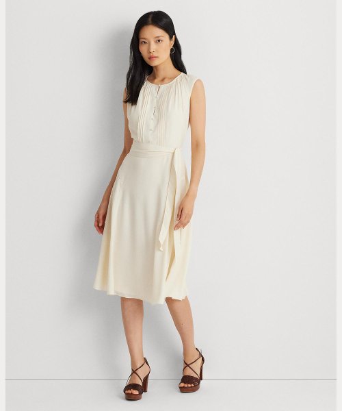 ベルテッド クレープ キャップスリーブ ドレス ベルテッド ドレス P1901312036(14674円)