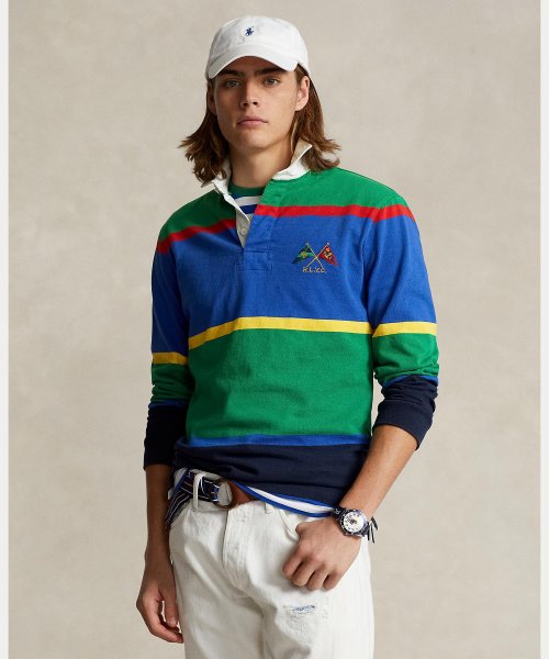 POLO RALPH LAUREN(POLO RALPH LAUREN)/クラシック フィット ストライプド ジャージー ラグビー シャツ/300グリーン