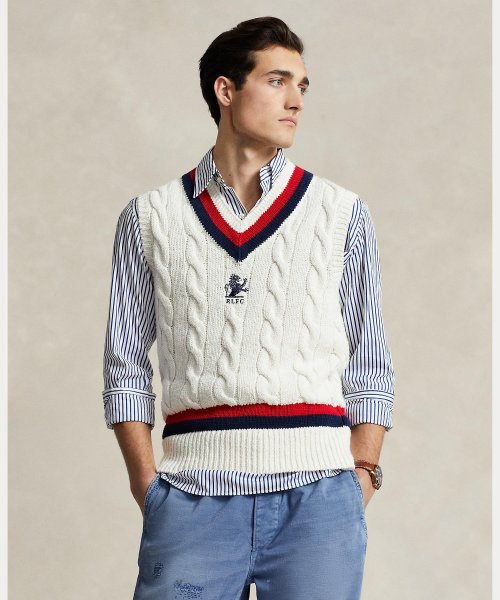 POLO RALPH LAUREN(POLO RALPH LAUREN)/コットン クリケット セーター ベスト/100ホワイト