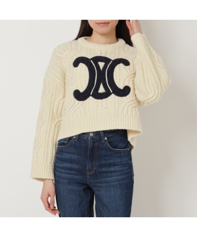 セリーヌ カシミヤフレンチ袖のセーター - ニット/セーター