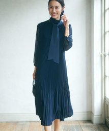 NIJYUSANKU（LARGE SIZE）(２３区（大きいサイズ）)/【VERYコラボ】シャイニーアムンゼン プリーツ ワンピース/ネイビー系