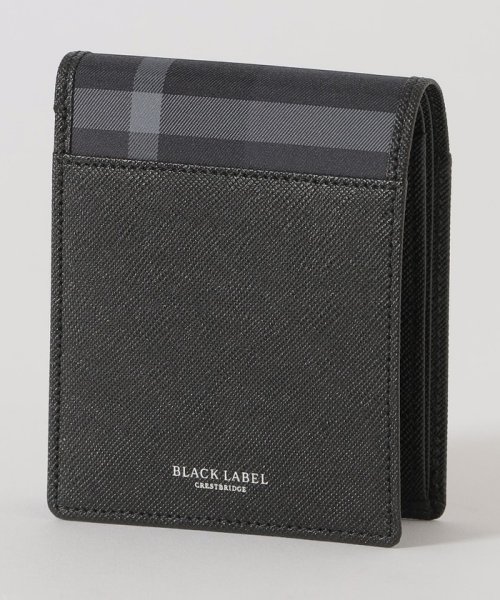 BLACK LABEL CRESTBRIDGE(BLACK LABEL CRESTBRIDGE)/エンボスレザートーナルクレストブリッジチェックコインウォレット/ブラック