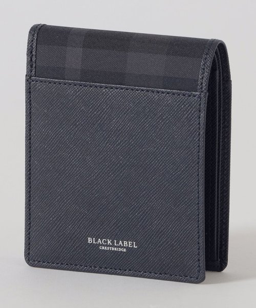 BLACK LABEL CRESTBRIDGE(BLACK LABEL CRESTBRIDGE)/エンボスレザートーナルクレストブリッジチェックコインウォレット/ネイビー