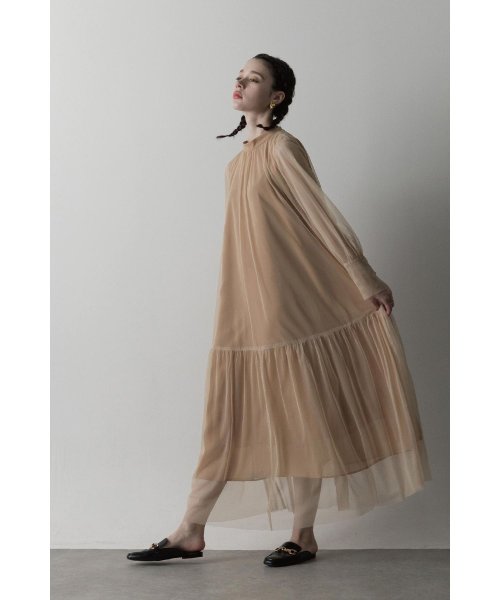 チュールレイヤードワンピース 