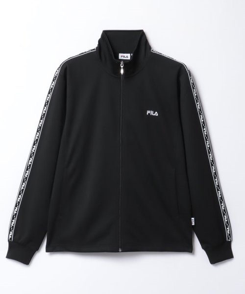 FILA（Casual Men）(フィラ（カジュアル　メンズ）)/【セットアップ対応商品】【カジュアルウェア】 スムースジャージ テープ付きジャージジャケット メンズ/ブラック