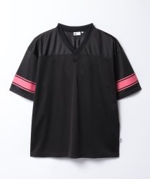 FILA（Casual Men）(フィラ（カジュアル　メンズ）)/【カジュアルウェア】 トリコットジャージ/メッシュ 切替フットボールシャツ メンズ/ブラック