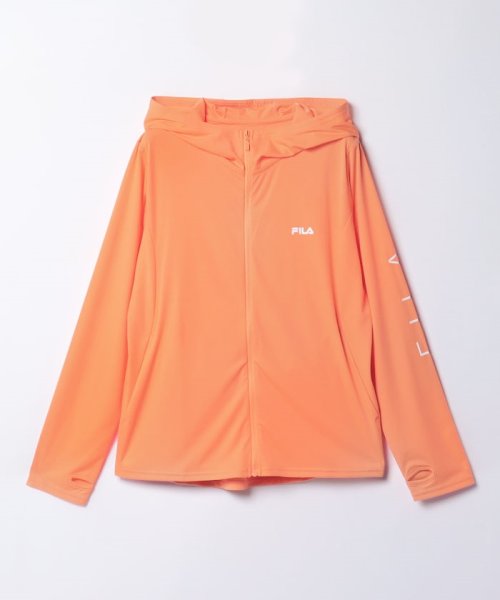 FILA（Casual）(フィラ（カジュアル）)/【カジュアルウェア】 軽量スムース 接触冷感　軽量フードジャケット レディース/オレンジ