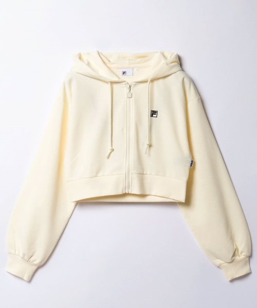 FILA（Casual）(フィラ（カジュアル）)/【セットアップ対応商品】【カジュアルウェア】 TCミニ裏毛 クロップドジップフーディ レディース/アイボリー