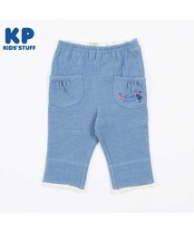 KP(ケーピー)/KP(ケーピー)デニム風ニットツイル裾ロールアップ7分丈パンツ(80～90)/ブルー