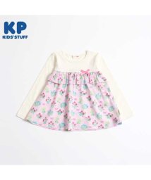 KP/KP(ケーピー)花×リボン柄切り替え長袖Tシャツ(110～130)/505921069