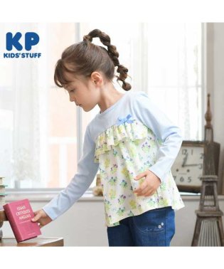 KP/KP(ケーピー)花×リボン柄切り替え長袖Tシャツ(110～130)/505921069