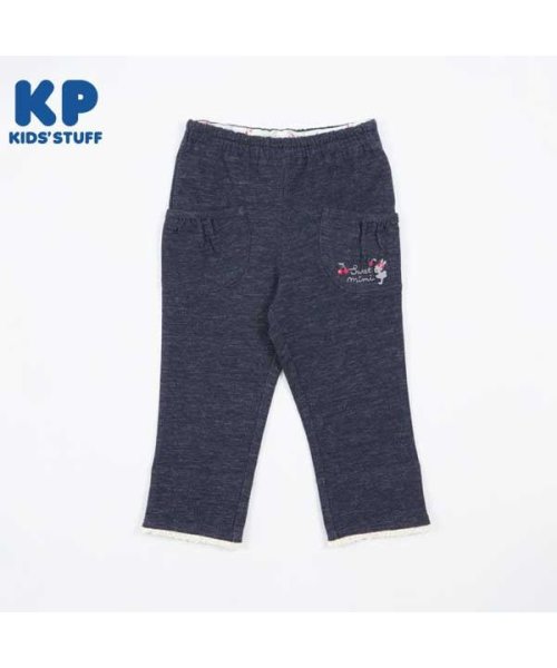 KP(ケーピー)/KP(ケーピー)デニム風ニットツイル裾ロールアップ7分丈パンツ(140～160)/ネイビー