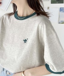 Classical Elf(クラシカルエルフ)/《Javaジャバコラボ》大人の上質Tシャツ。オーガニックコットンリンガーTEE/ライトベージュ