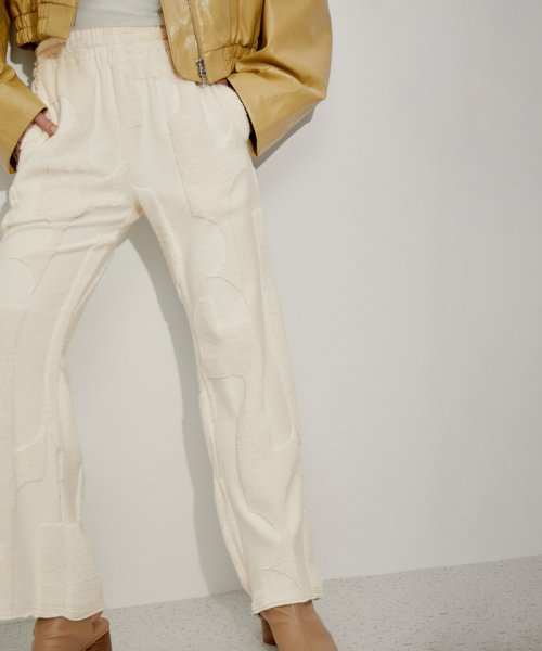 パイルジャカードパンツ 透け感