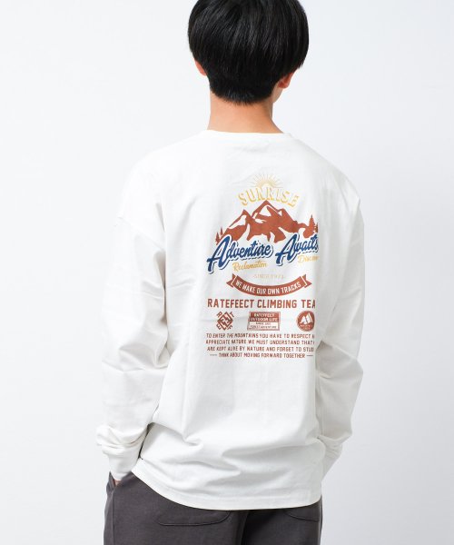 RAT EFFECT(ラット エフェクト)/OUTDOOR WORKS ロングTシャツ/オフホワイト