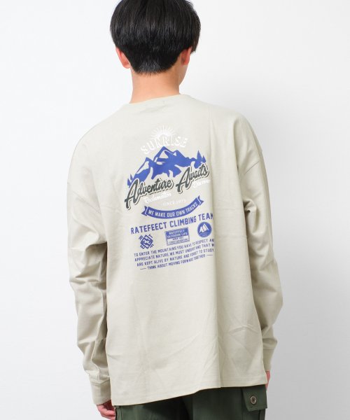 RAT EFFECT(ラット エフェクト)/OUTDOOR WORKS ロングTシャツ/グレー