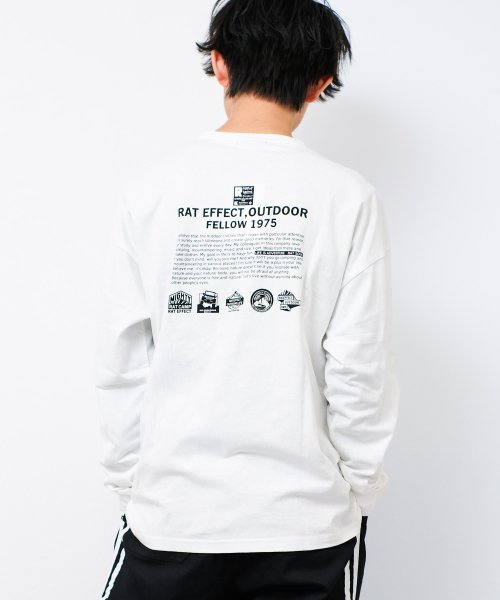 RAT EFFECT(ラット エフェクト)/FELLOW1975 ロングTシャツ/オフホワイト