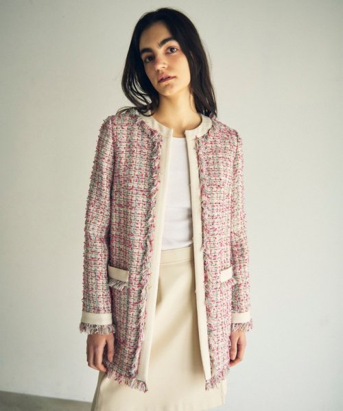 フリンジツイードジャケット 
