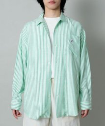 SENSE OF PLACE by URBAN RESEARCH(センスオブプレイス バイ アーバンリサーチ)/ddp　STRIPE OPEN COLLAR SHIRTS/GREEN