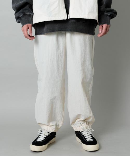 SENSE OF PLACE by URBAN RESEARCH(センスオブプレイス バイ アーバンリサーチ)/ddp　NYLON WIDE PANTS Elodie/GREIGE