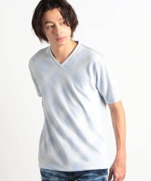 HIDEAWAYS NICOLE(ハイダウェイ ニコル)/ブリスターチェックジャガードＶネック半袖Ｔシャツ/92その他3