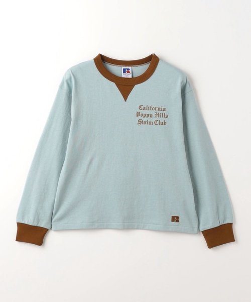 green label relaxing （Kids）(グリーンレーベルリラクシング（キッズ）)/【別注】＜RUSSELL ATHLETIC＞TJ EX プリントリンガー ロングスリーブ 100cm－130cm/LTBLUE