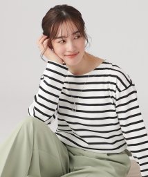 SHOO・LA・RUE　DRESKIP(シューラルー／ドレスキップ)/コットンゆったり 長袖Tシャツ/オフホワイト（303）