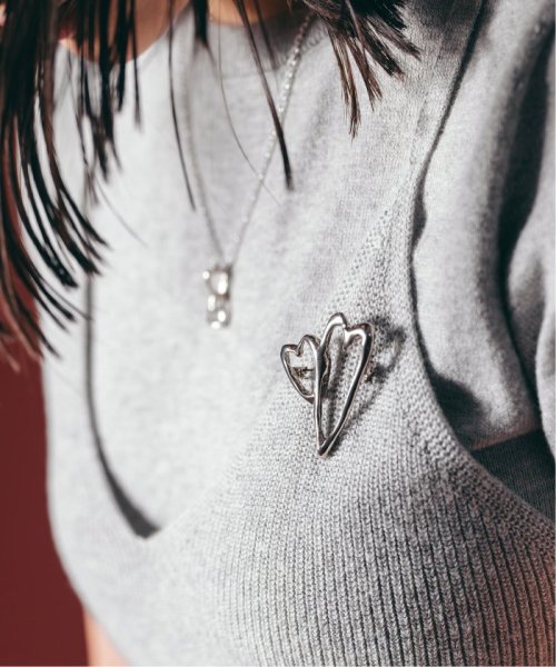 JOURNAL STANDARD(ジャーナルスタンダード)/別注【MAISON DPULSE/メゾンドパルス】 Double heart brooch：ブローチ/シルバー