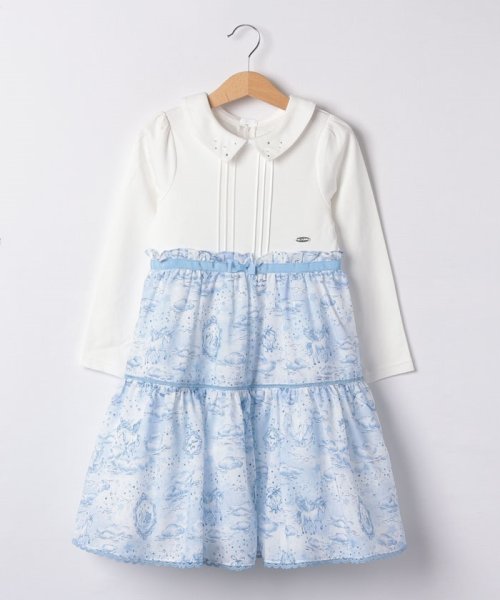 セール】 メゾピアノ(mezzo piano) |星空柄ドッキングワンピース  