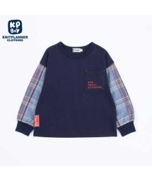KP BOY/KPBOY(ケーピーボーイ)チェックレイヤード風長袖Tシャツ(100～130)/505920665
