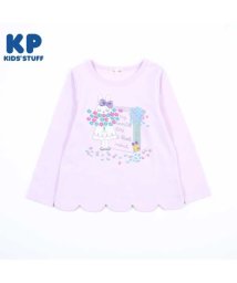 KP(ケーピー)/KP(ケーピー)【TioTio抗ウイルス加工】mimiちゃんアップリケとお花刺繍の長袖Tシャツ(100～130)/ラベンダー