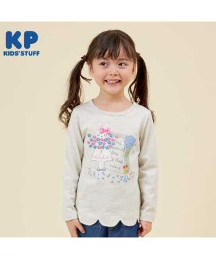 KP/KP(ケーピー)【TioTio抗ウイルス加工】mimiちゃんアップリケとお花刺繍の長袖Tシャツ(100～130)/505921089