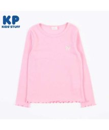 KP(ケーピー)/KP(ケーピー)【日本製】ベアテレコ長袖Tシャツ(100～130)/ピンク